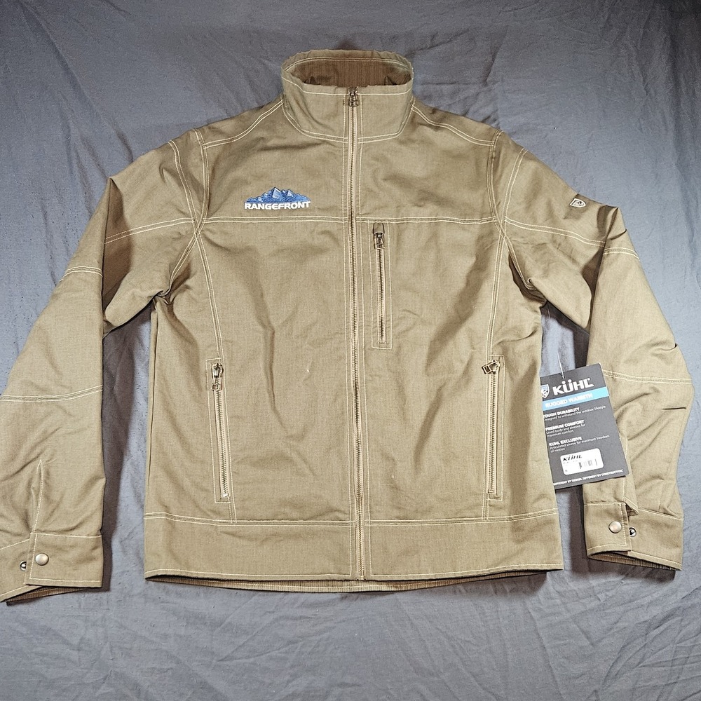 NWT Kuhl Jacket Mens M Burr Khaki Canvas Zip Vintage Patina Dye Outdoor 1052